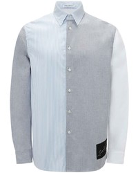 Chemise à manches longues à patchwork bleu clair JW Anderson