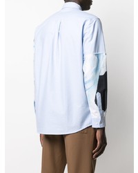 Chemise à manches longues à patchwork bleu clair JW Anderson