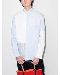 Chemise à manches longues à patchwork bleu clair JW Anderson