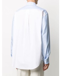 Chemise à manches longues à patchwork bleu clair Marni