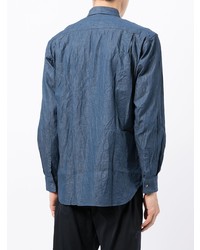 Chemise à manches longues à patchwork bleu marine Comme Des Garcons SHIRT