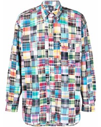 Chemise à manches longues à patchwork multicolore J.Press