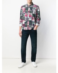 Chemise à manches longues à patchwork multicolore Ralph Lauren