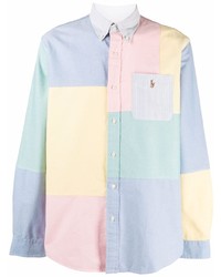 Chemise à manches longues à patchwork multicolore Polo Ralph Lauren