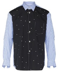 Chemise à manches longues à patchwork noire Comme Des Garcons SHIRT