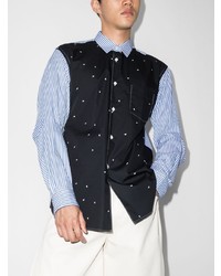 Chemise à manches longues à patchwork noire Comme Des Garcons SHIRT