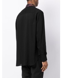 Chemise à manches longues à patchwork noire Yohji Yamamoto