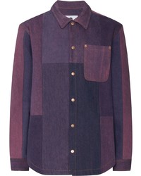 Chemise à manches longues à patchwork violette
