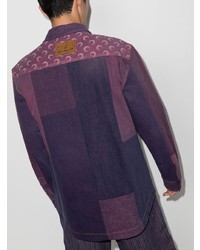 Chemise à manches longues à patchwork violette Marine Serre