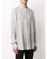 Chemise à manches longues á pois blanche et noire Balmain