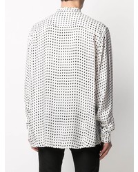 Chemise à manches longues á pois blanche et noire Balmain