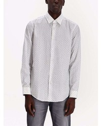 Chemise à manches longues á pois blanche BOSS