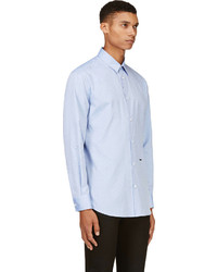 Chemise à manches longues á pois bleu clair DSquared