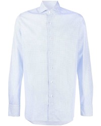 Chemise à manches longues á pois bleu clair Orian