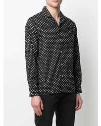 Chemise à manches longues á pois noire et blanche Officine Generale