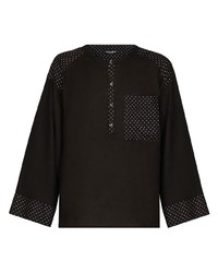 Chemise à manches longues á pois noire Dolce & Gabbana