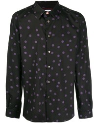 Chemise à manches longues á pois noire PS Paul Smith