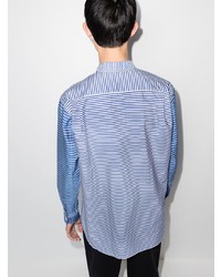 Chemise à manches longues à rayures horizontales blanc et bleu marine Comme Des Garcons SHIRT