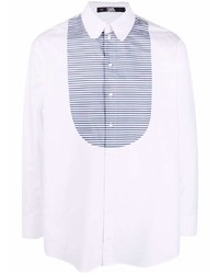 Chemise à manches longues à rayures horizontales blanc et bleu marine Karl Lagerfeld