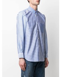 Chemise à manches longues à rayures horizontales blanc et bleu Comme Des Garcons SHIRT