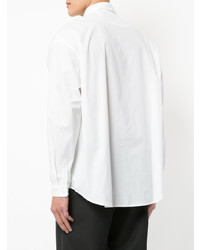 Chemise à manches longues à rayures horizontales blanche Sunnei
