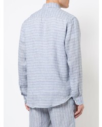 Chemise à manches longues à rayures horizontales bleu clair Onia