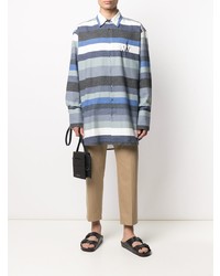 Chemise à manches longues à rayures horizontales bleue JW Anderson