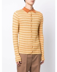 Chemise à manches longues à rayures horizontales jaune Eckhaus Latta