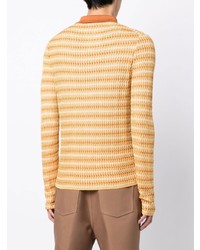 Chemise à manches longues à rayures horizontales jaune Eckhaus Latta