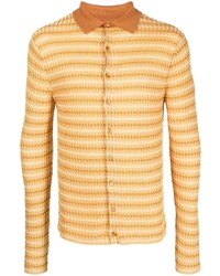Chemise à manches longues à rayures horizontales jaune Eckhaus Latta