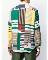 Chemise à manches longues à rayures horizontales multicolore Rick Owens