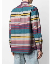 Chemise à manches longues à rayures horizontales multicolore Paul Smith