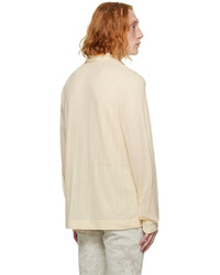 Chemise à manches longues à rayures verticales beige Séfr