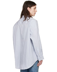 Chemise à manches longues à rayures verticales beige R13