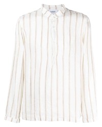 Chemise à manches longues à rayures verticales beige Dondup