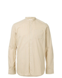 Chemise à manches longues à rayures verticales beige Kent & Curwen