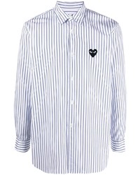 Chemise à manches longues à rayures verticales blanc et bleu marine Comme Des Garcons Play
