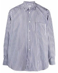 Chemise à manches longues à rayures verticales blanc et bleu marine Comme Des Garcons SHIRT