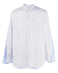 Chemise à manches longues à rayures verticales blanc et bleu marine Comme Des Garcons SHIRT