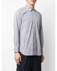 Chemise à manches longues à rayures verticales blanc et bleu marine Comme Des Garcons SHIRT