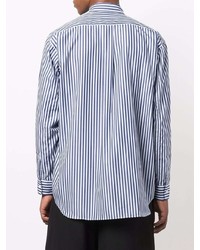 Chemise à manches longues à rayures verticales blanc et bleu marine Comme Des Garcons SHIRT