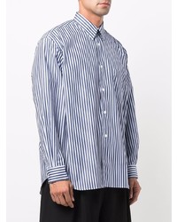 Chemise à manches longues à rayures verticales blanc et bleu marine Comme Des Garcons SHIRT