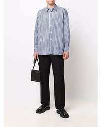 Chemise à manches longues à rayures verticales blanc et bleu marine Comme Des Garcons SHIRT