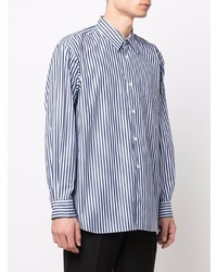 Chemise à manches longues à rayures verticales blanc et bleu marine Comme Des Garcons SHIRT