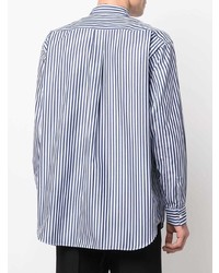 Chemise à manches longues à rayures verticales blanc et bleu marine Comme Des Garcons SHIRT