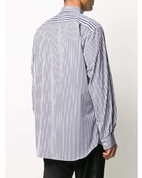 Chemise à manches longues à rayures verticales blanc et bleu marine Comme Des Garcons SHIRT