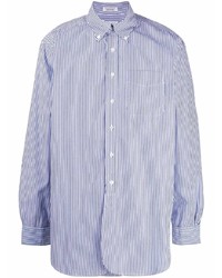 Chemise à manches longues à rayures verticales blanc et bleu marine Engineered Garments