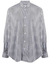 Chemise à manches longues à rayures verticales blanc et bleu marine Givenchy