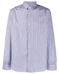 Chemise à manches longues à rayures verticales blanc et bleu marine Junya Watanabe MAN