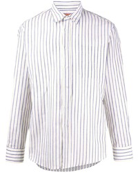 Chemise à manches longues à rayures verticales blanc et bleu marine Missoni